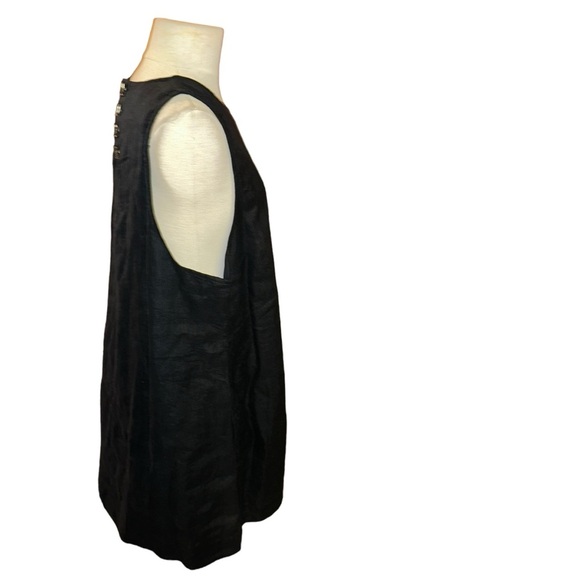 J.crew Button-back black 100% linen shift dress plus size XXL AY634 - Picture 3 of 5